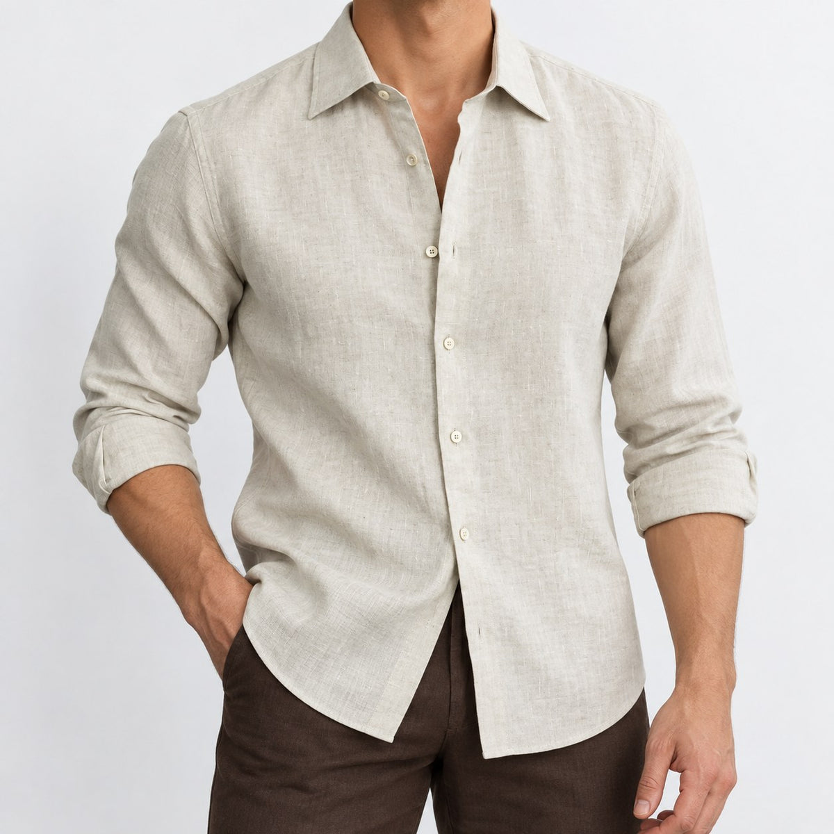 Classic linen long sleeve shirt
