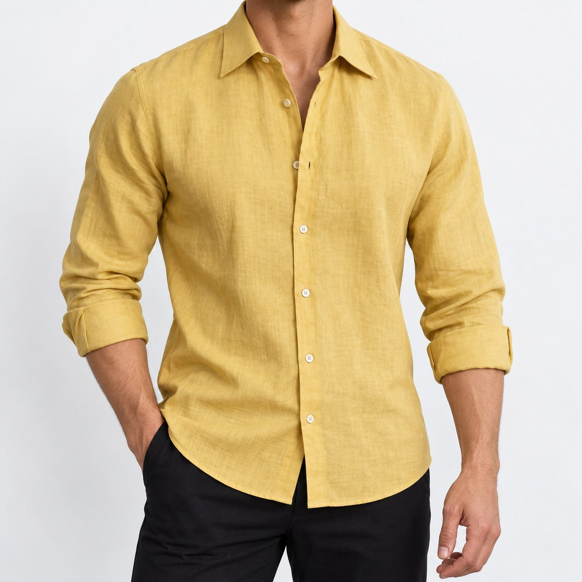 Classic linen long sleeve shirt