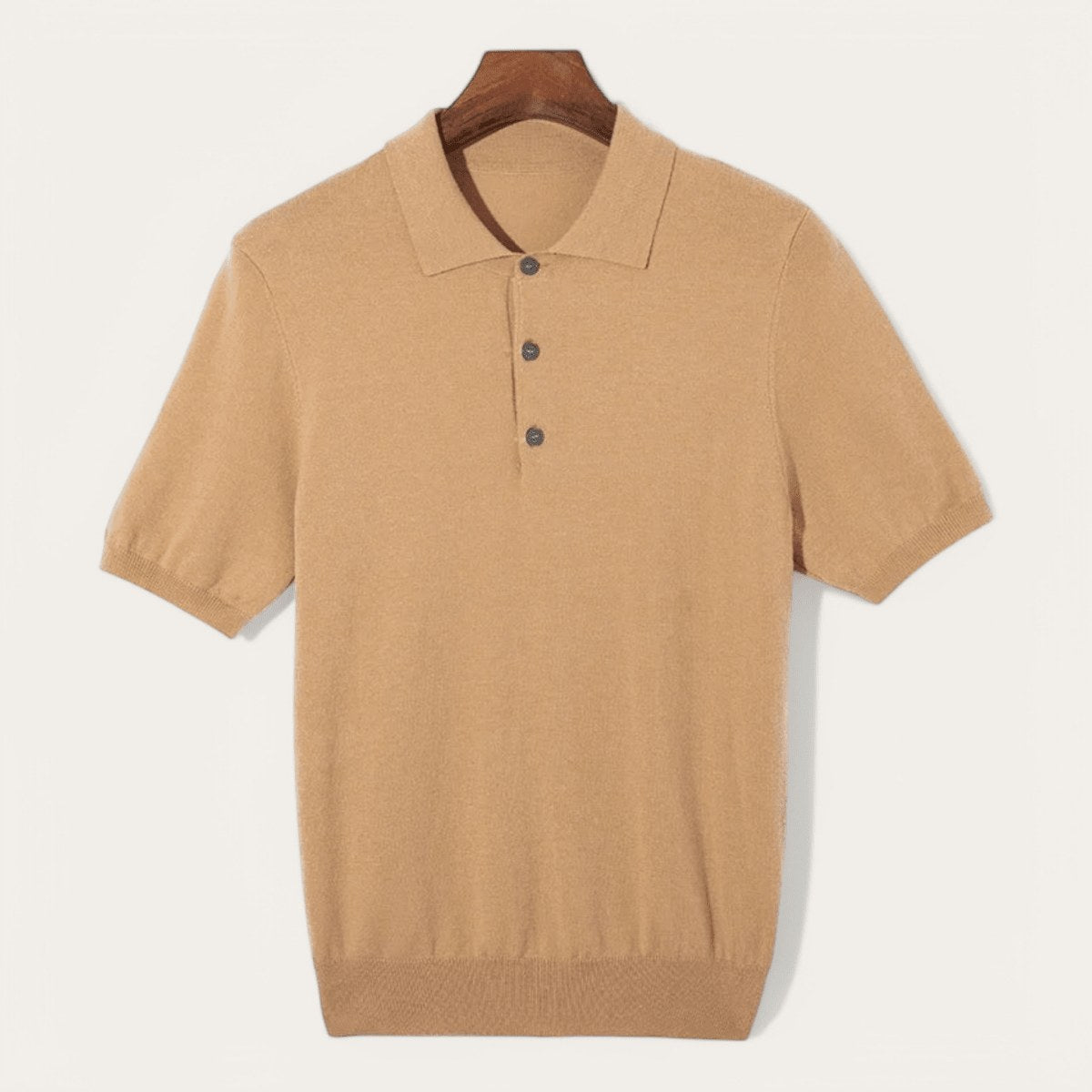 Classic silk-wool knitted polo shirt