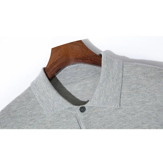Classic silk-wool knitted polo shirt