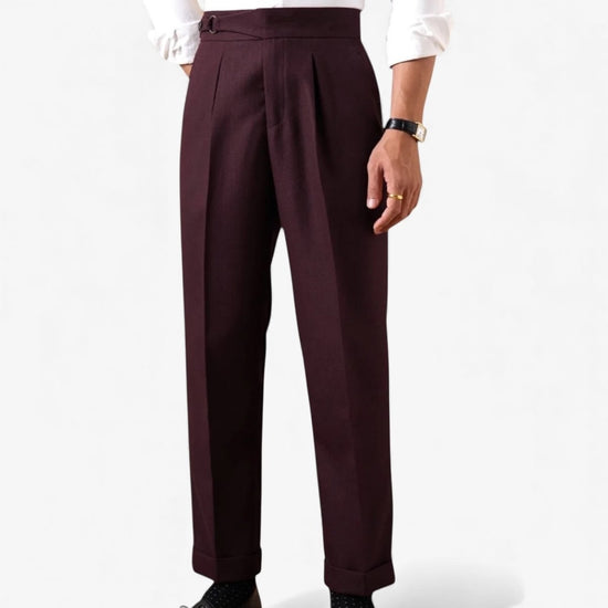 Classic single-pleat business trousers