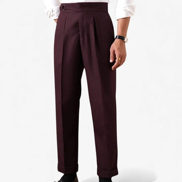 Classic single-pleat business trousers