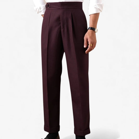 Classic single-pleat business trousers