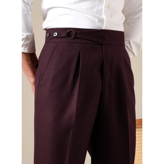 Classic single-pleat business trousers