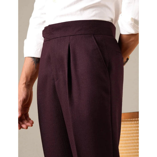 Classic single-pleat business trousers