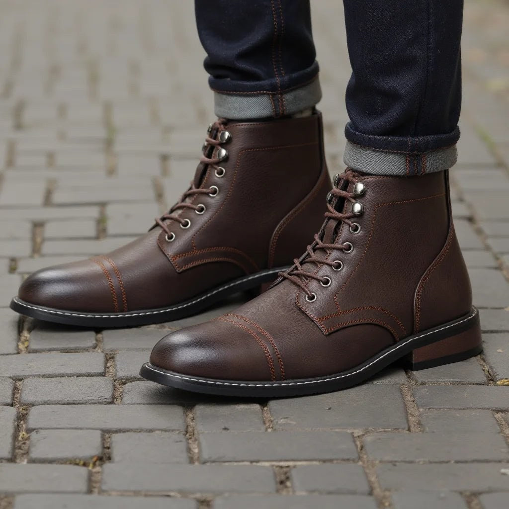 Classical ankle leather boots