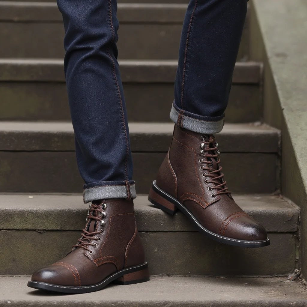 Classical ankle leather boots