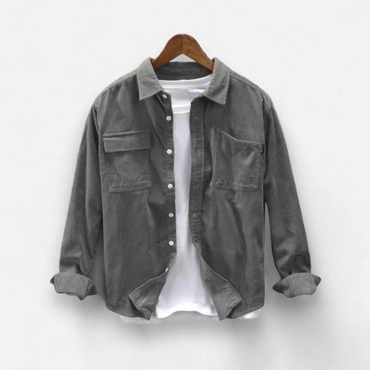 Corduroy cargo spring shirt