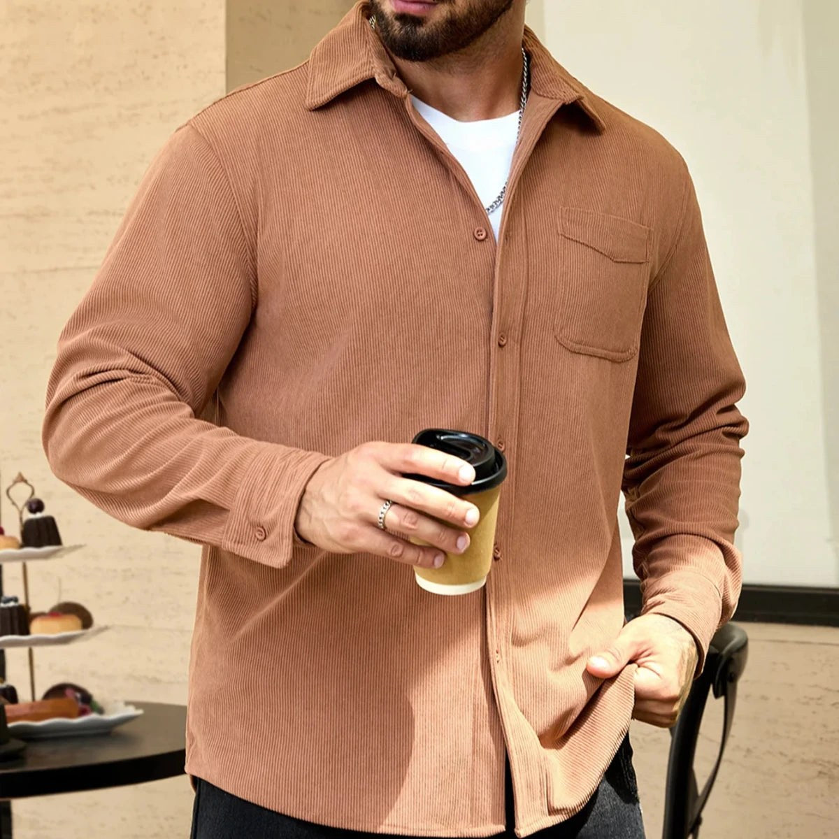 Corduroy oversized shirt