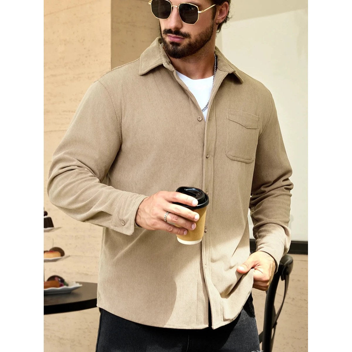 Corduroy oversized shirt