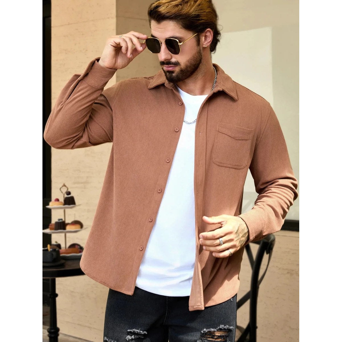 Corduroy oversized shirt
