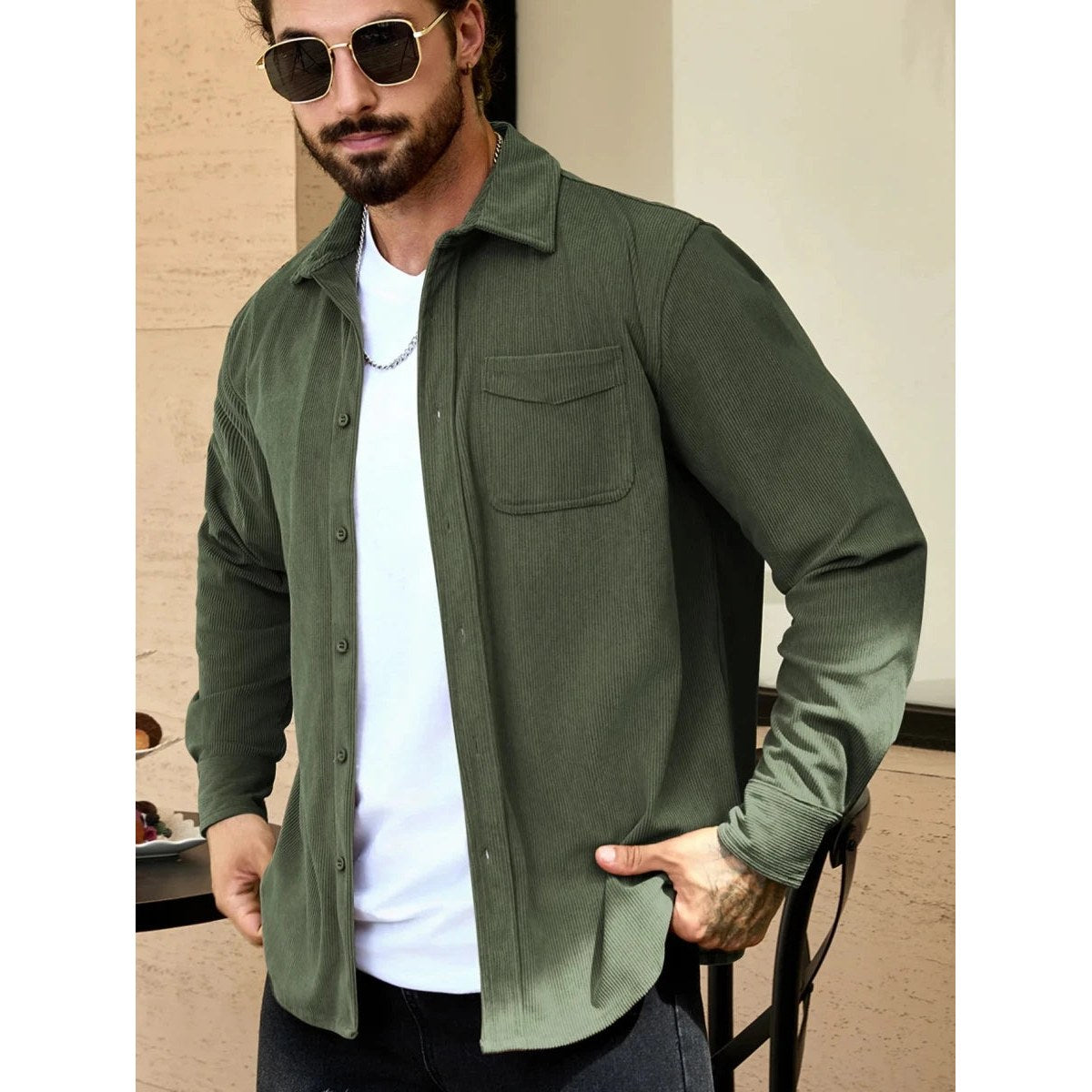 Corduroy oversized shirt