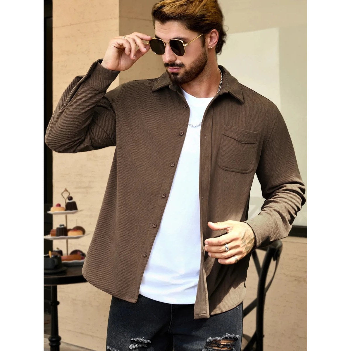 Corduroy oversized shirt