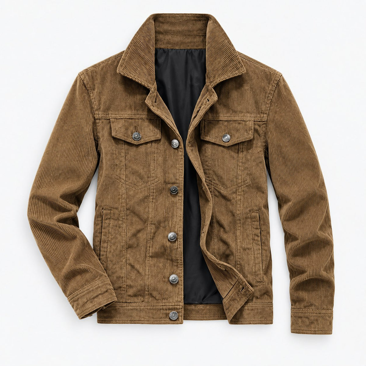 Cotton blend corduroy button front jacket