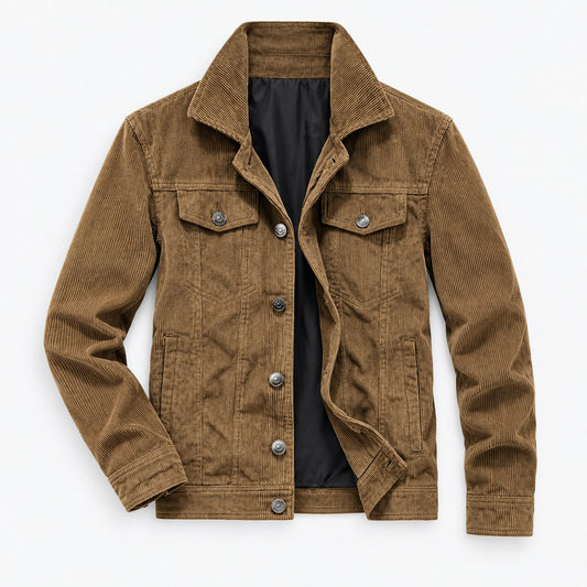 Cotton blend corduroy button front jacket