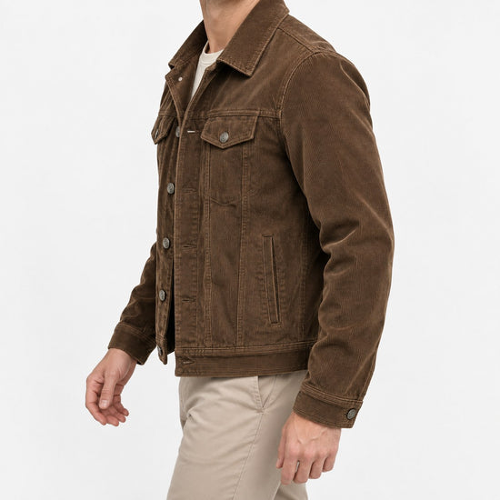 Cotton blend corduroy button front jacket