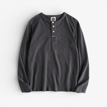 Cotton button-neck sweater