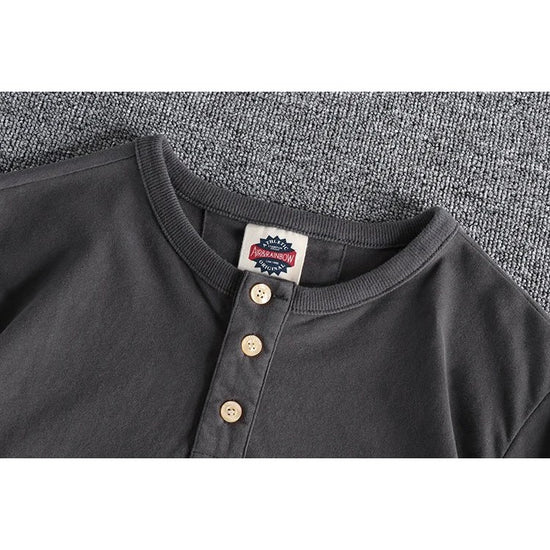 Cotton button-neck sweater