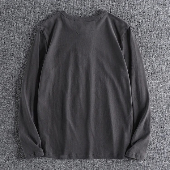 Cotton button-neck sweater