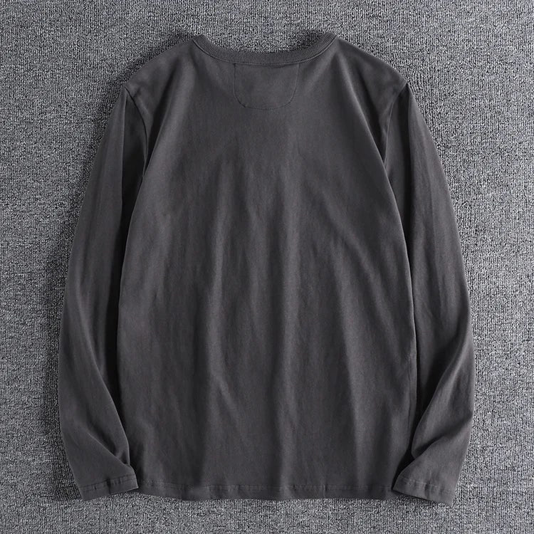 Cotton button-neck sweater