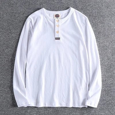 Cotton button-neck sweater