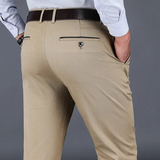 Cotton classic smart-casual pants