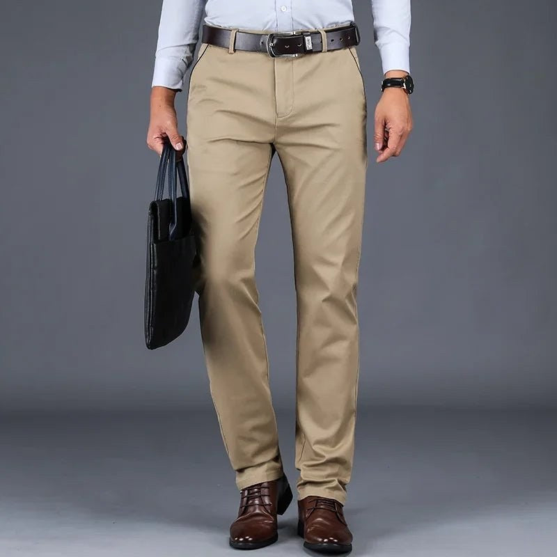 Cotton classic smart-casual pants