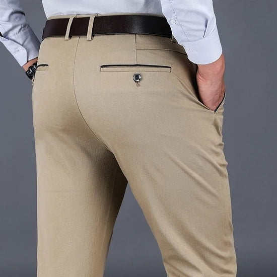 Cotton classic smart-casual pants