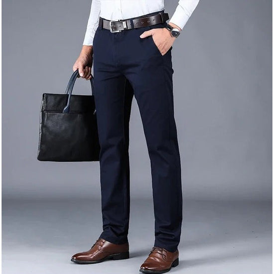 Cotton classic smart-casual pants