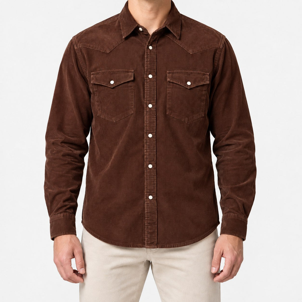 Cotton corduroy western shirt