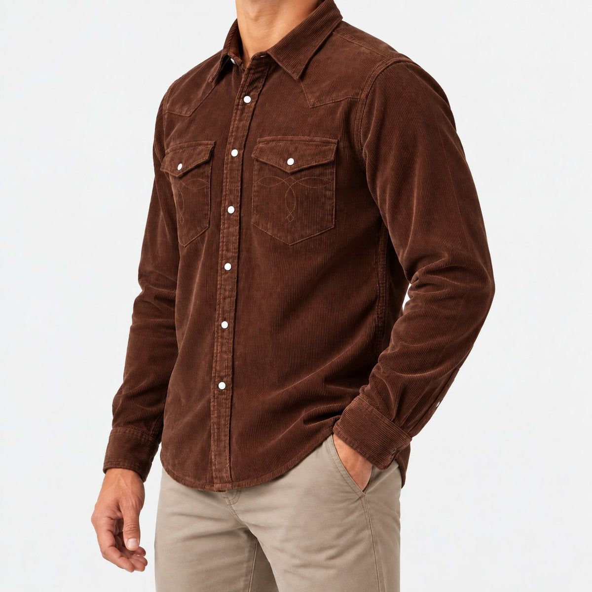 Cotton corduroy western shirt