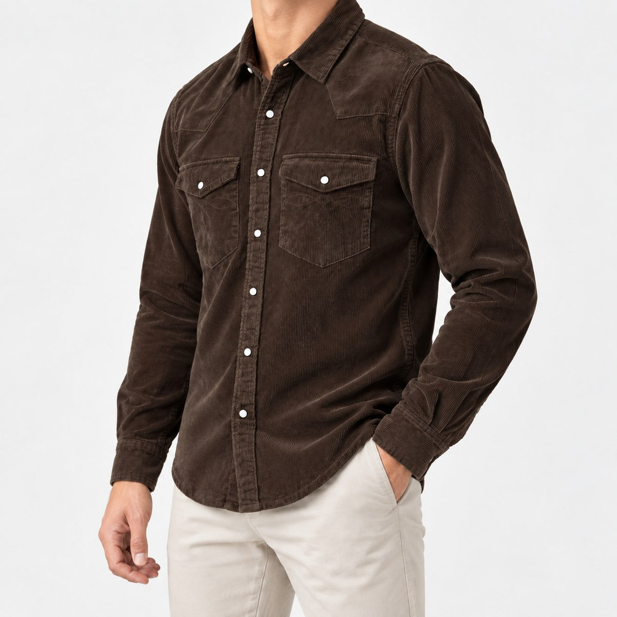 Cotton corduroy western shirt