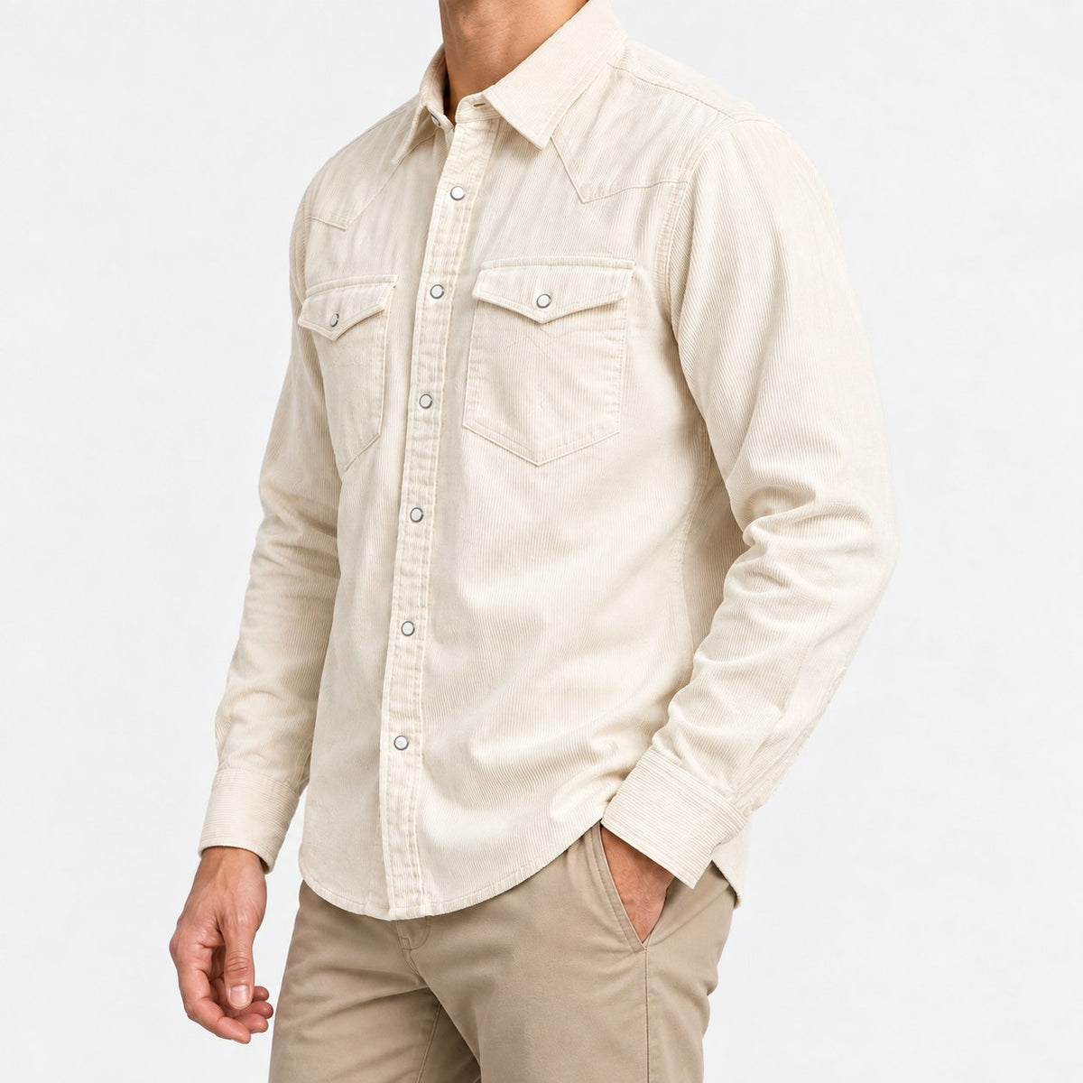 Cotton corduroy western shirt