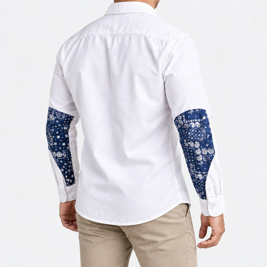 Cotton oxford shirt with paisley sleeve panels