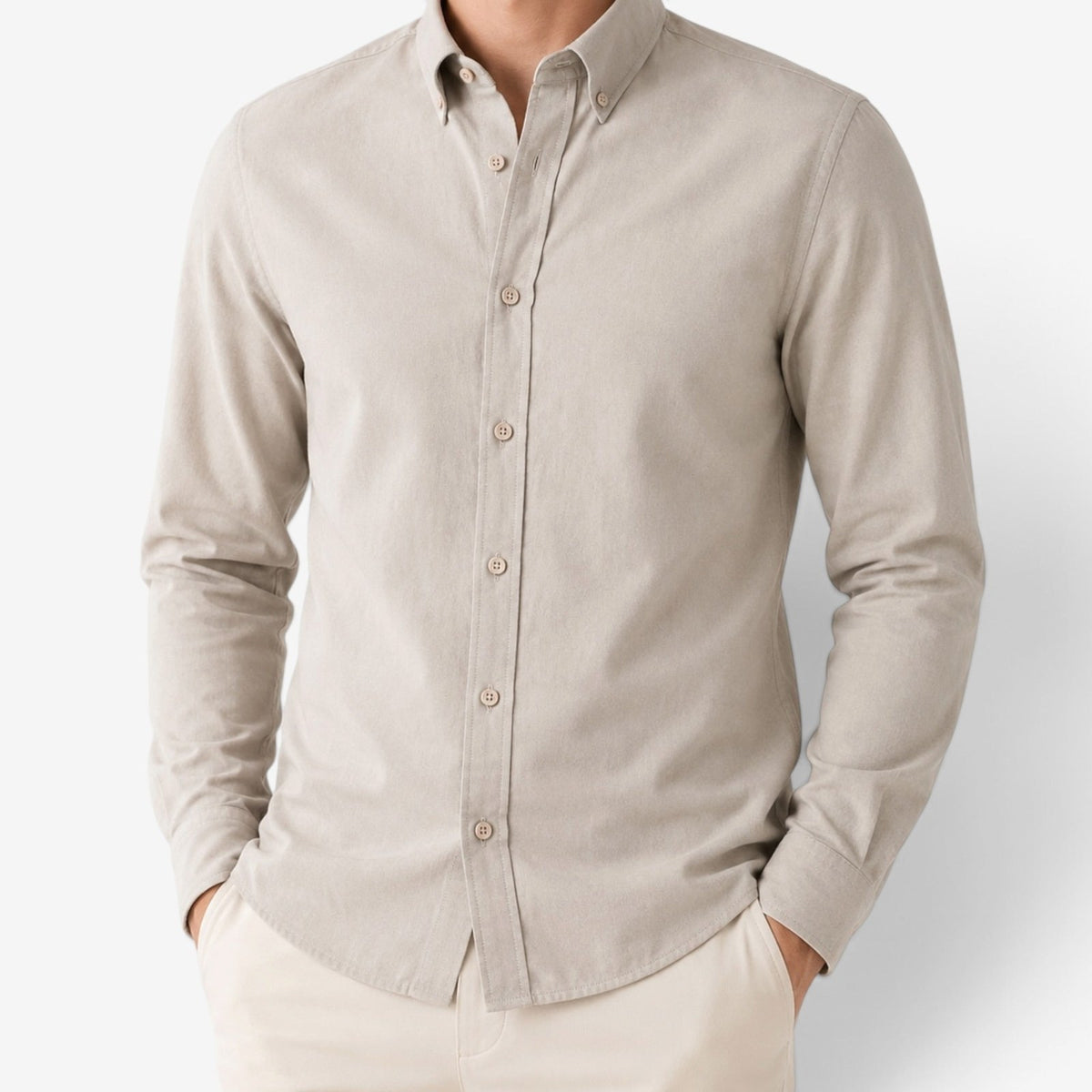 Cotton oxford sweat-wicking slim fit shirt