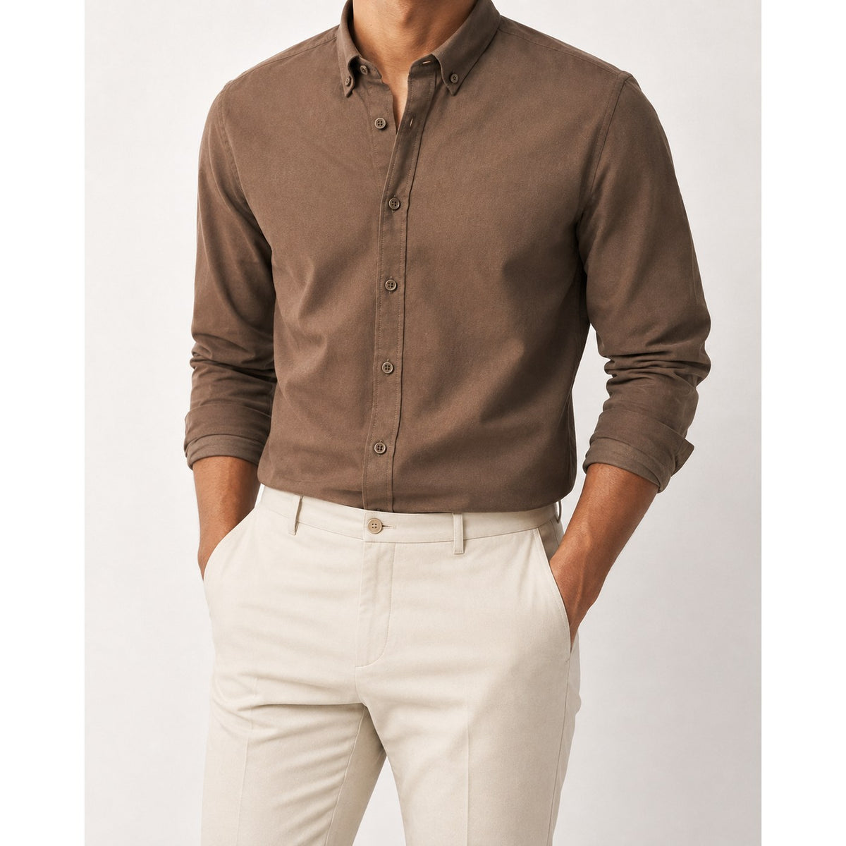 Cotton oxford sweat-wicking slim fit shirt