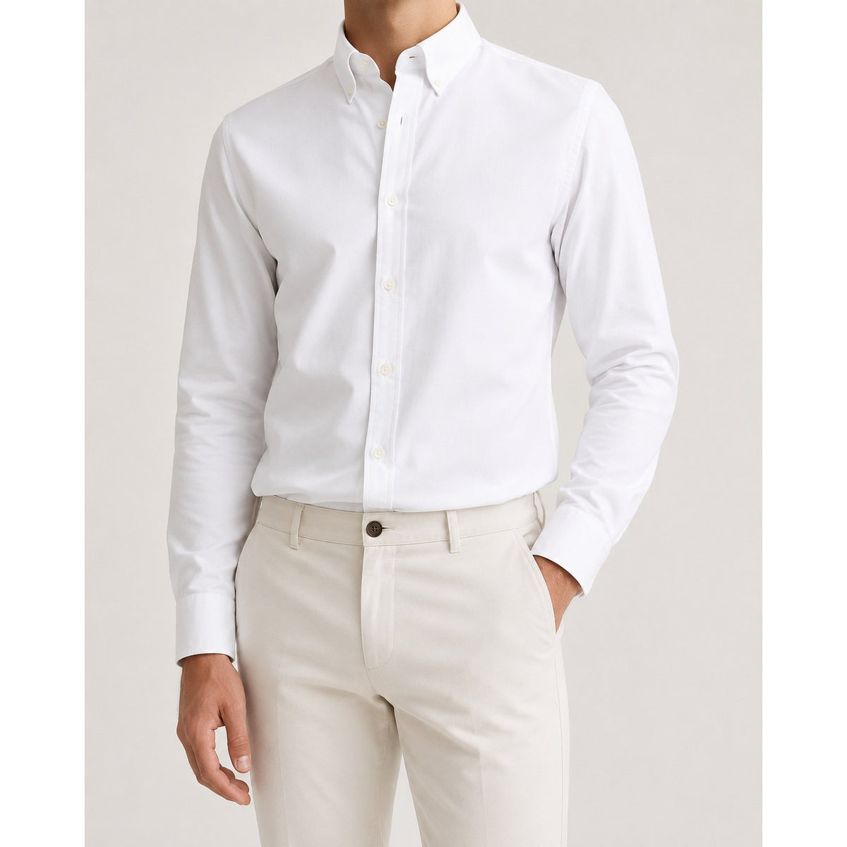 Cotton oxford sweat-wicking slim fit shirt