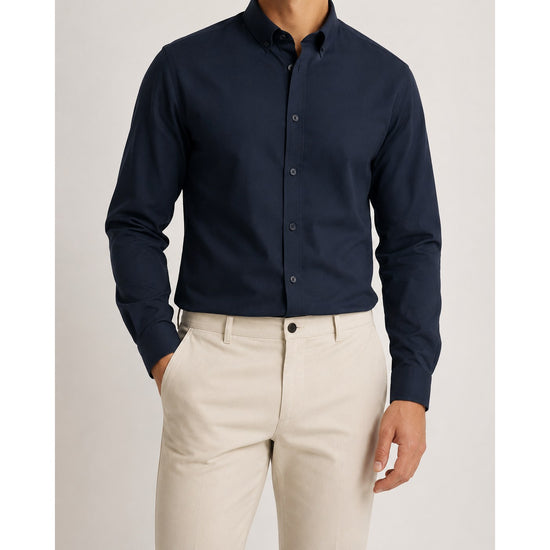 Cotton oxford sweat-wicking slim fit shirt