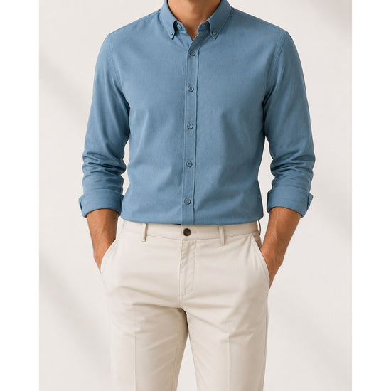 Cotton oxford sweat-wicking slim fit shirt