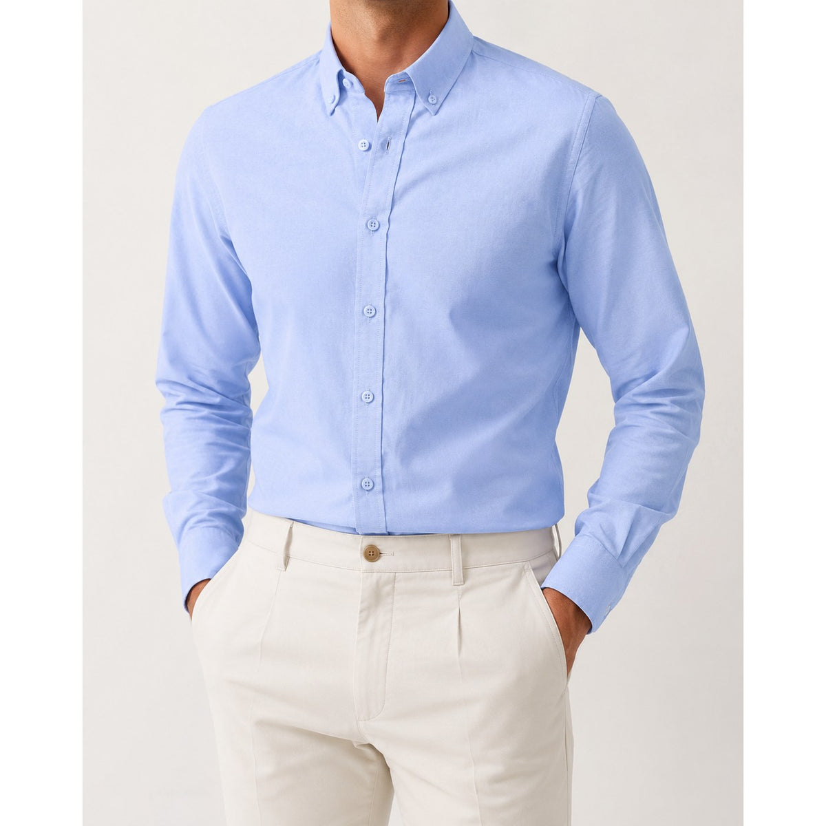 Cotton oxford sweat-wicking slim fit shirt