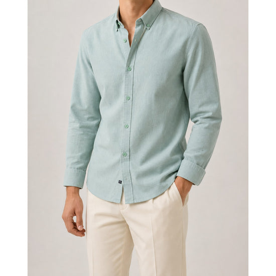 Cotton oxford sweat-wicking slim fit shirt