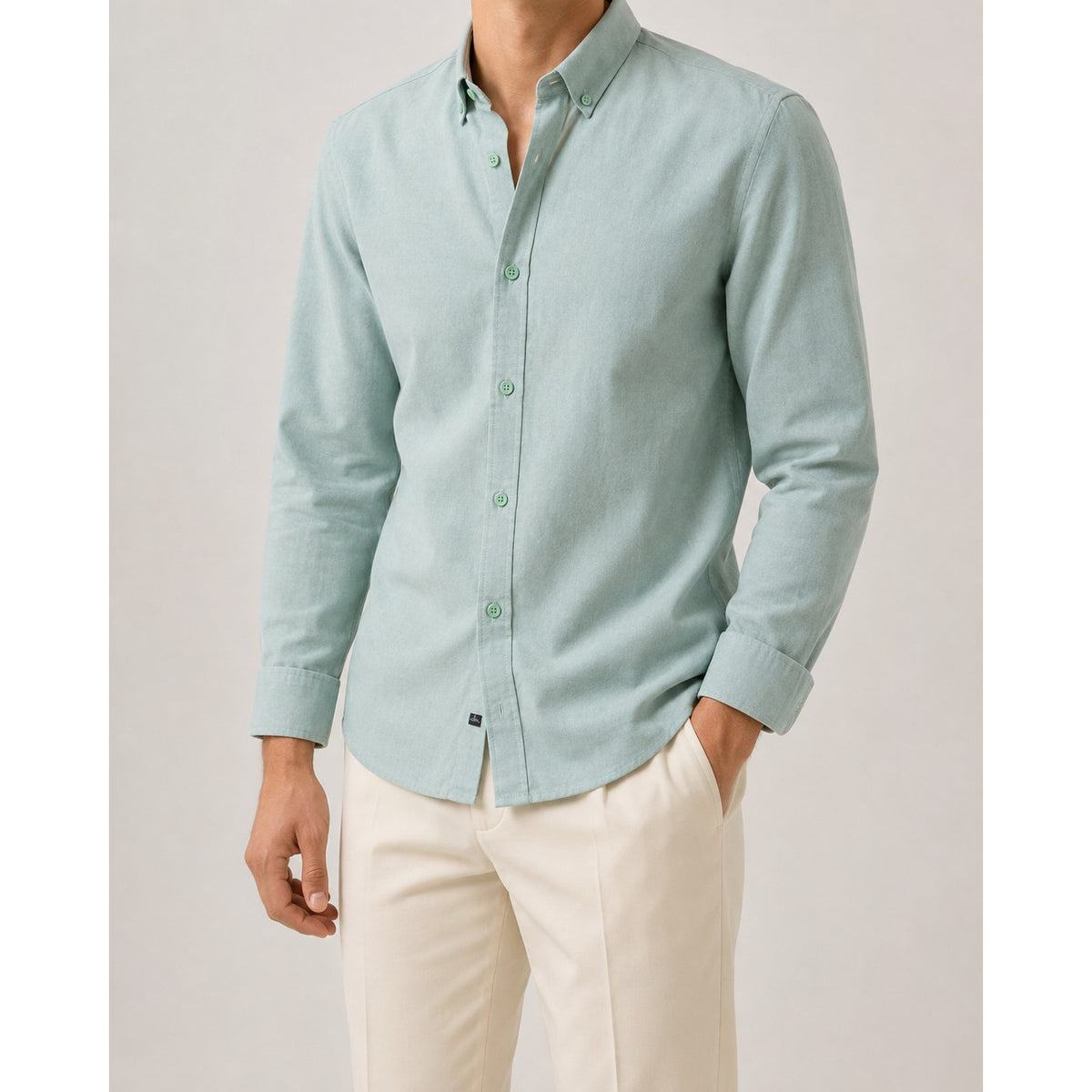Cotton oxford sweat-wicking slim fit shirt