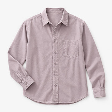 Cotton point collar shirt with a chest pocket