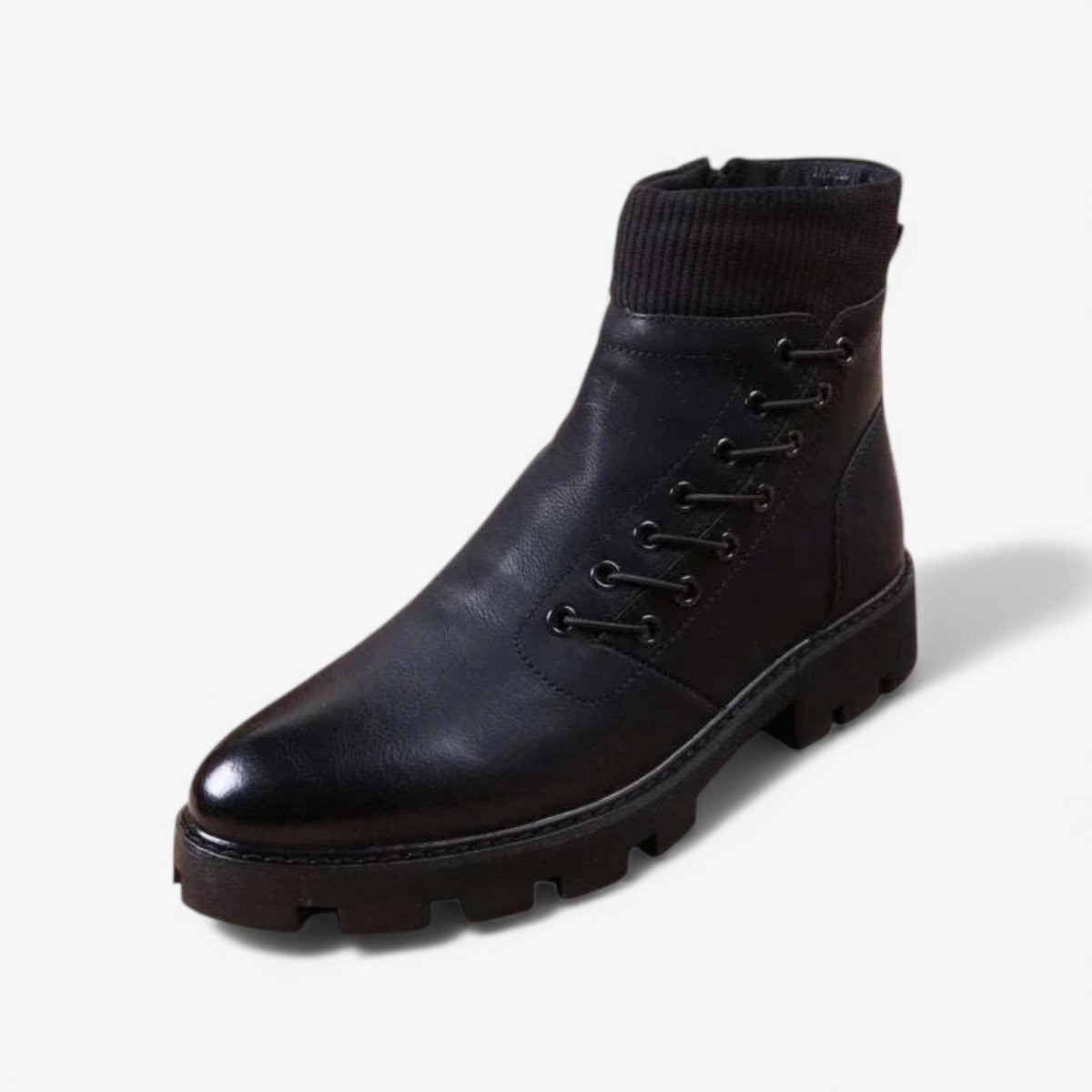 Cowboy platform leather boots