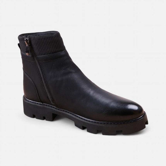 Cowboy platform leather boots