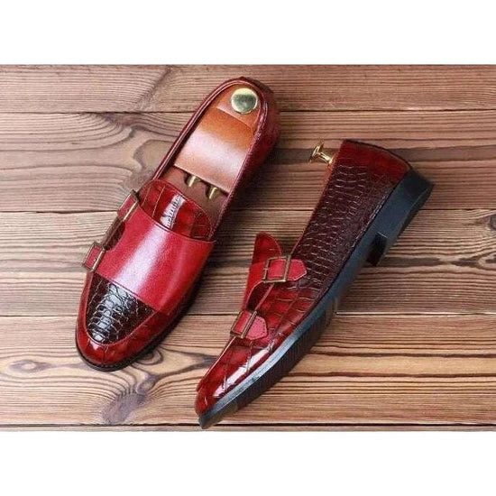 Crocodile pattern microfiber shoes