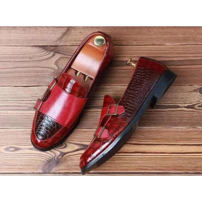 Crocodile pattern microfiber shoes