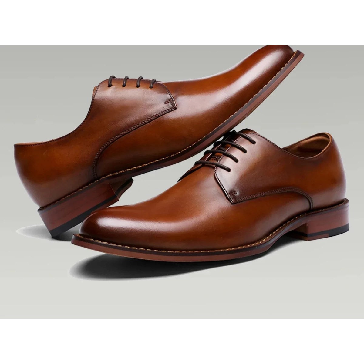 Derby formal business shoes made of genuine leather