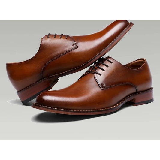 Derby formal business shoes made of genuine leather