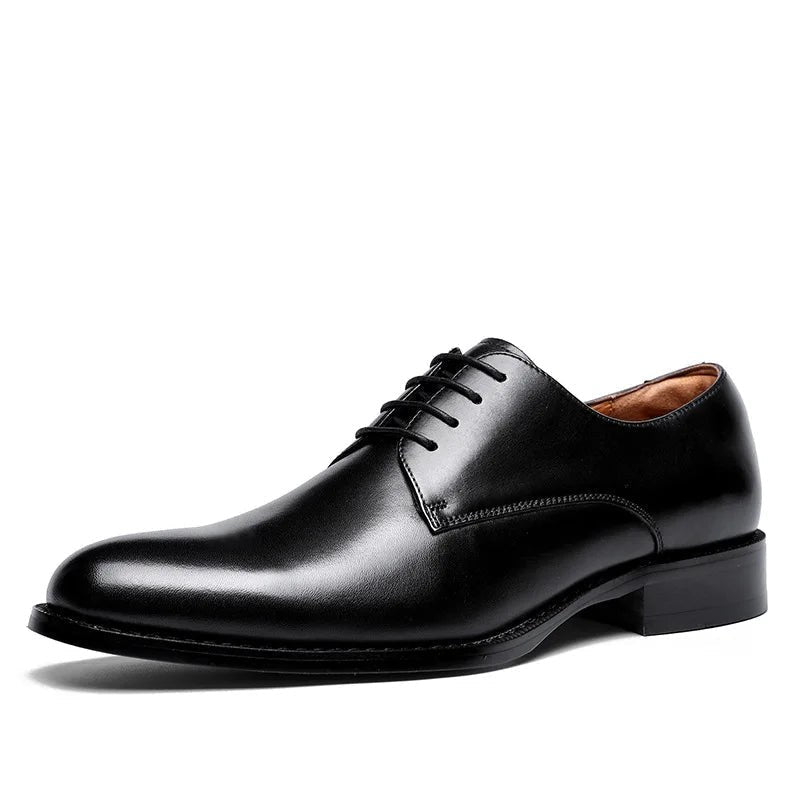 Derby formal business shoes made of genuine leather